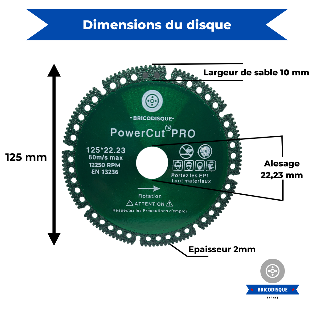 PowerCut™ PRO - Le Disque Diamant. 125mm.